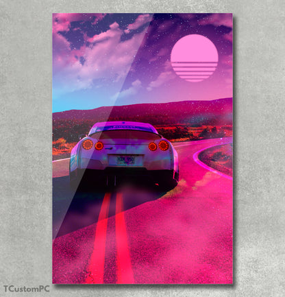 Sports Car Nissan GT-R "Night Trip" painting