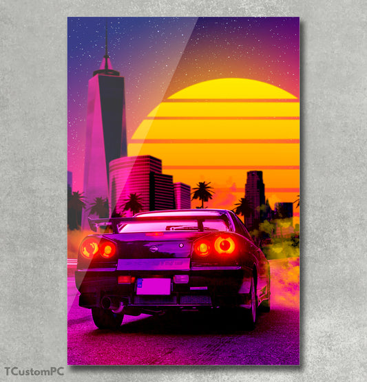 Poster/ Painting Sports Car Nissan Skyline R34 GTT