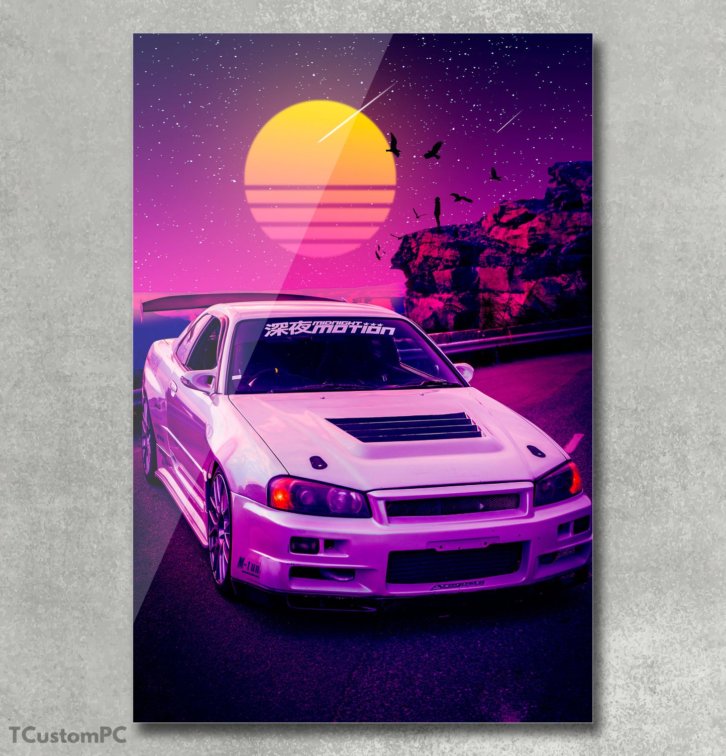 Poster/ Cuadro de Coche Deportivo Nissan "Skyline Sunset"