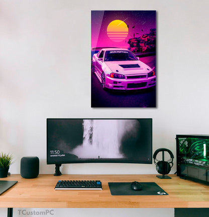 Poster/ Painting of Sports Car Nissan "Skyline Sunset"