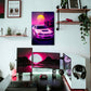 Poster/ Painting of Sports Car Nissan "Skyline Sunset"