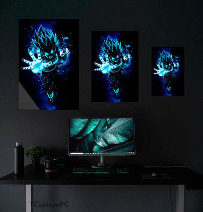 Vegeta painting "Blue God Warrior Vector", Dragon Ball