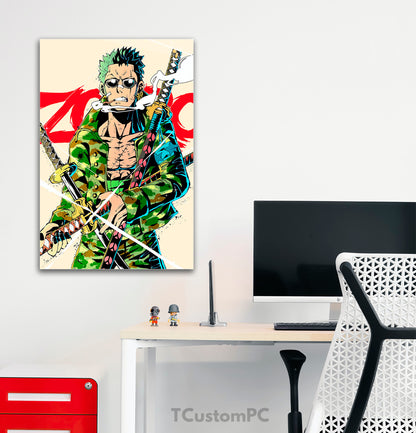 Pintura de Pirata Hunter Zoro One Piece