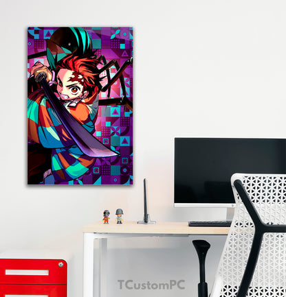 Demon Slayer Tanjiro, pintura de Kimetsu no Yaiba