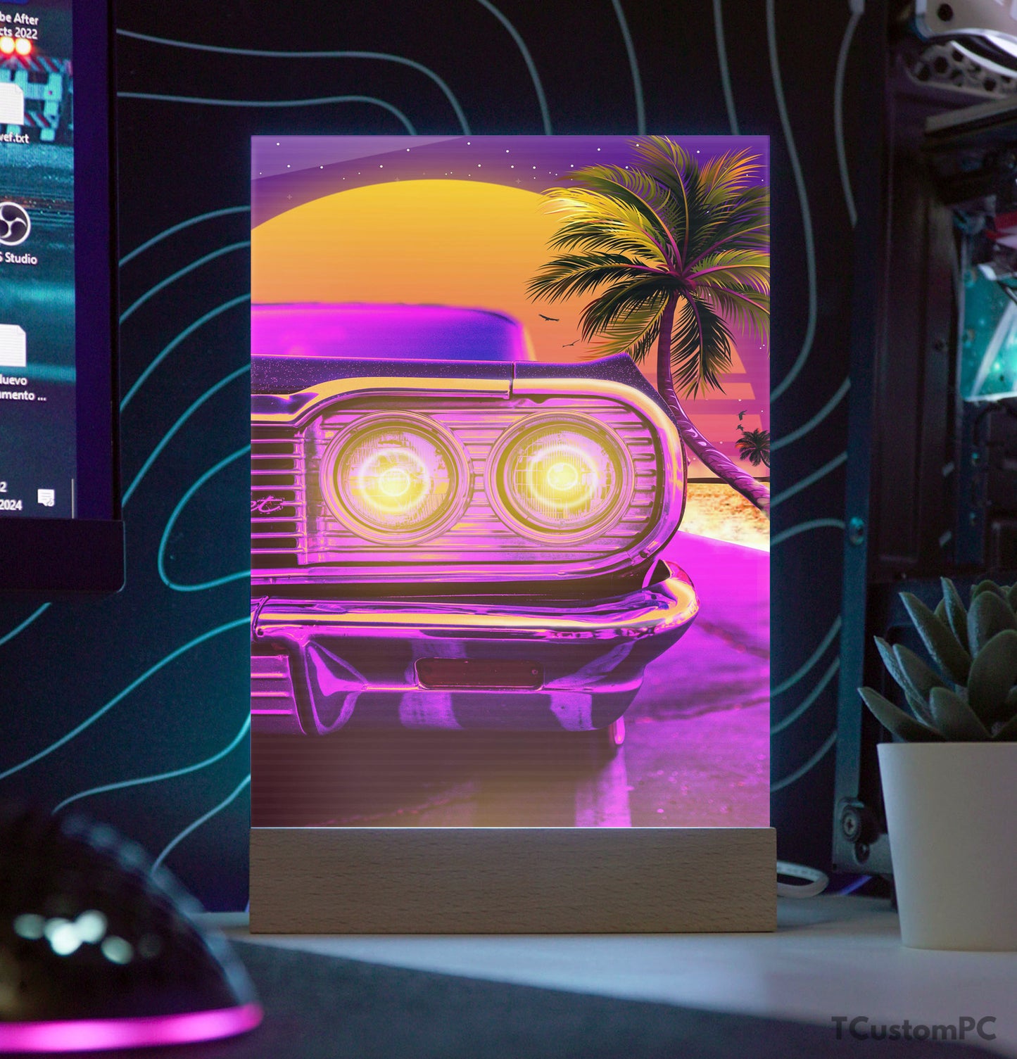 TC-Lamp Synthwave Carro Chevrolet clássico vintage