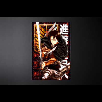 Arte mural Attack on Titan Levi vetor