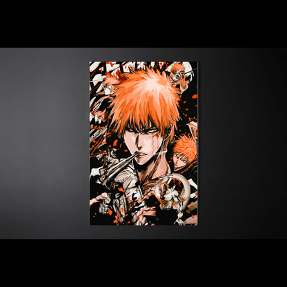 Wall Art Bleach Ichigo orange black vector