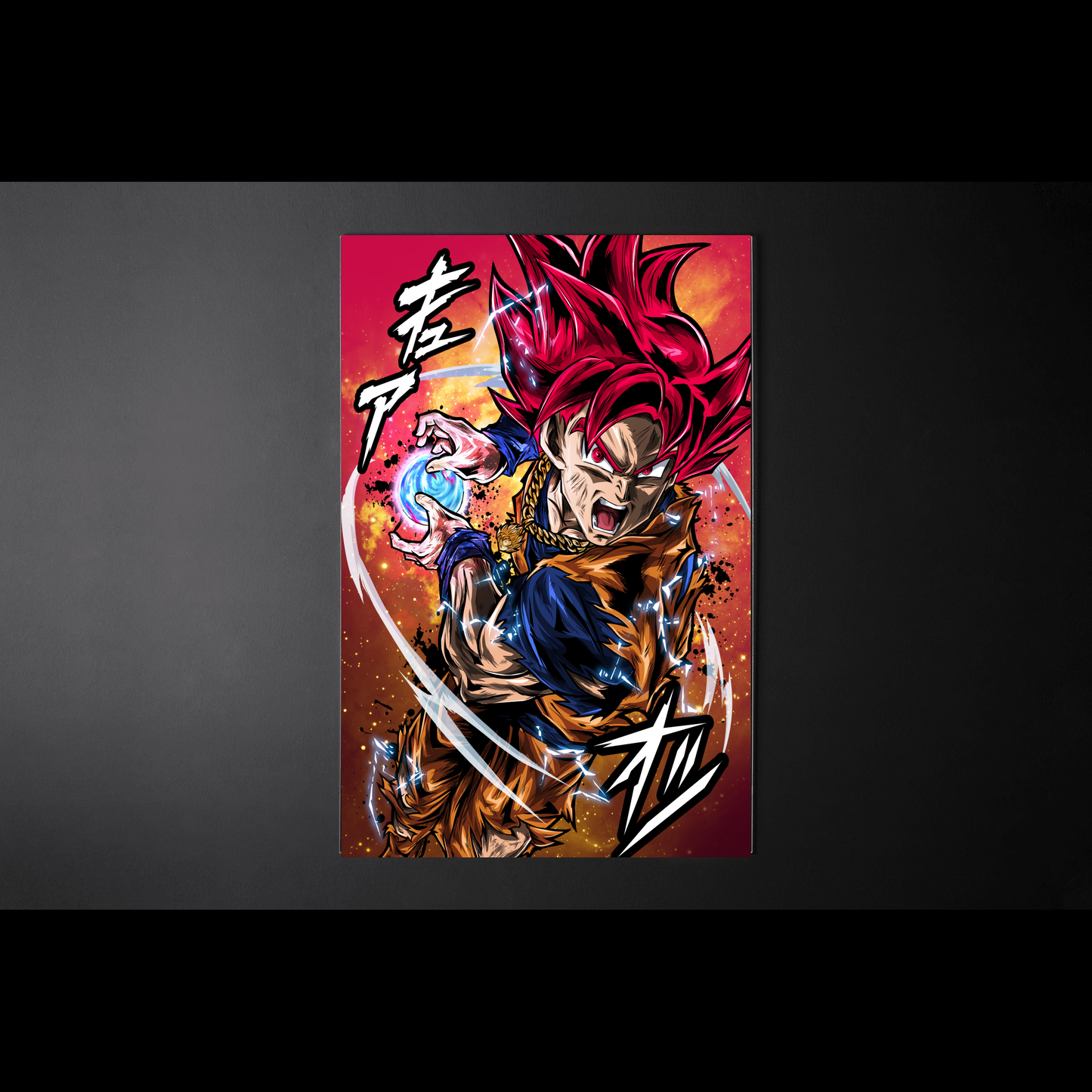 Wall Art Dragon Ball, SSJ Red God