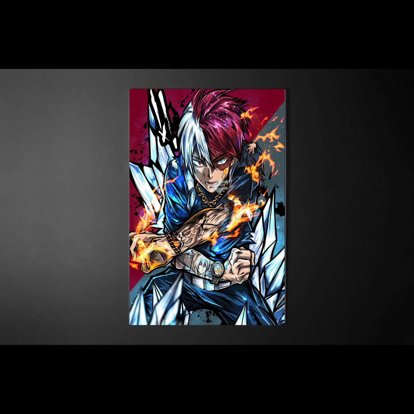 Wall Art Todoroki Fire and Ice - My Hero Academy