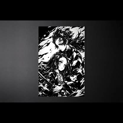 Wall Art Tanjiro Nezuko 2 Black Paint