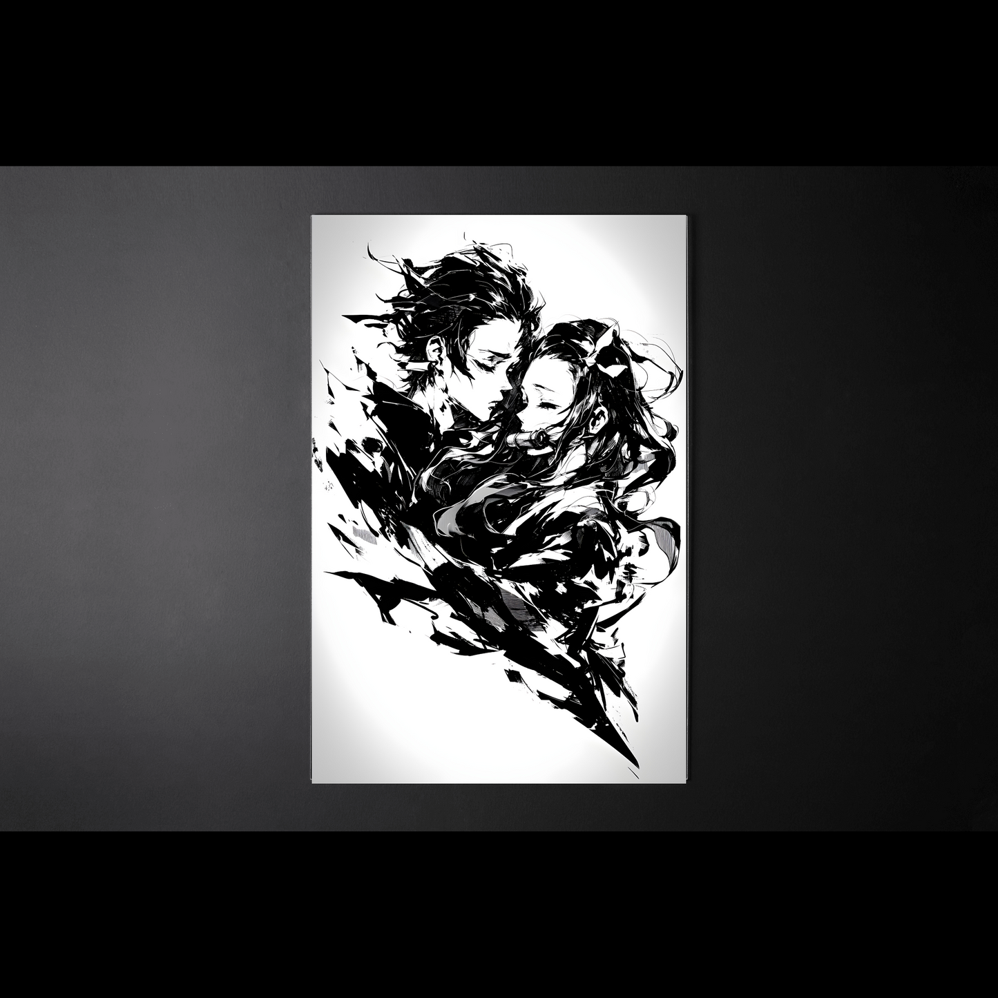 Wall Art Tanjiro x Nezuko Black Paint