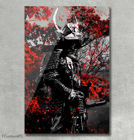 Samurai Red Flowers painting
