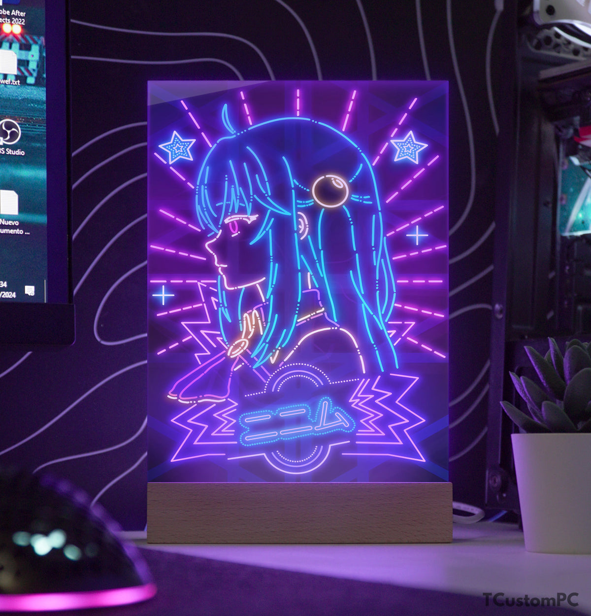 Led Anime Design TC Lamp Anime Girl 4, LÁMPARA LED RGB con Nuevos Diseños de Anime, de ...