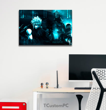 Pintura estilo pôster de Cloud Final Fantasy