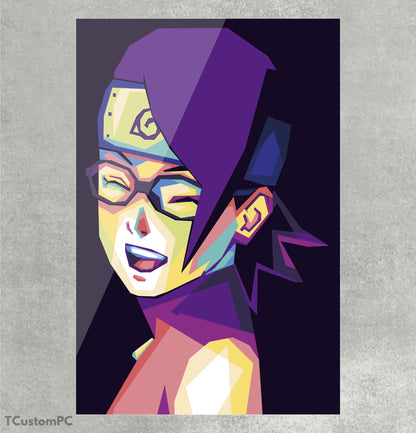 Pintura de anime sarada wpap