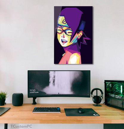 Pintura de anime sarada wpap