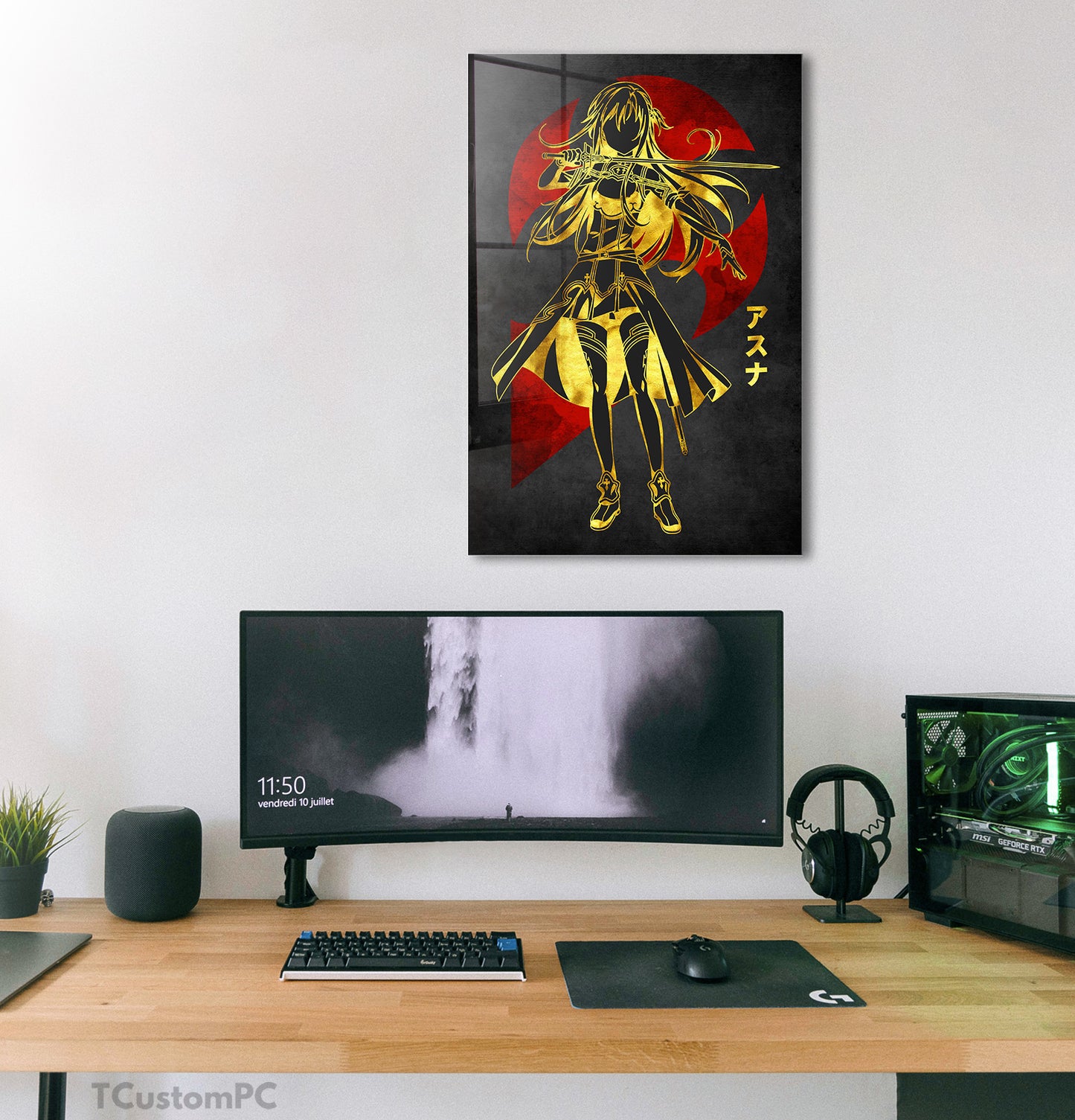 Asuna Red Golden painting