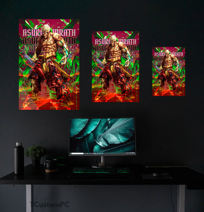 Asuras wrath neon bvrutalism painting