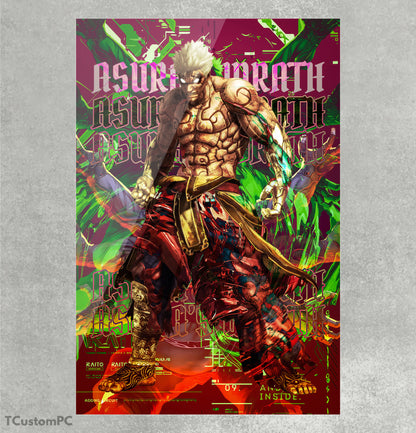 Asuras wrath neon bvrutalism painting