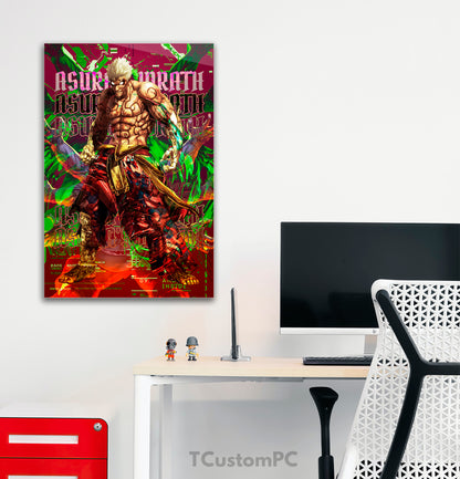 Asuras wrath neon bvrutalism painting