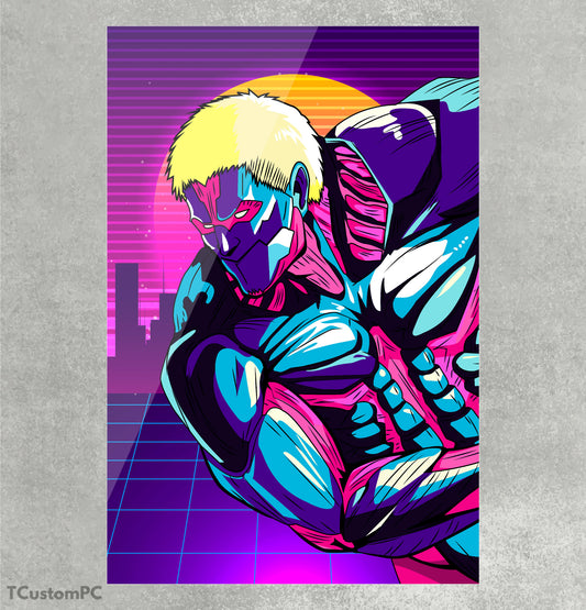 Pintura de Ataque ao Titã - Armored Titan 80s Retro