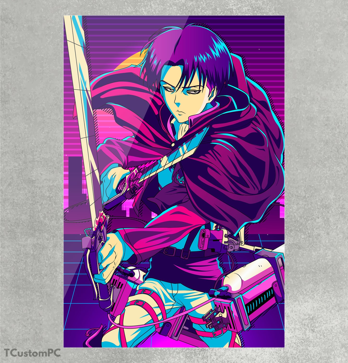 Quadro Ataque ao titã - Levi Ackerman 02