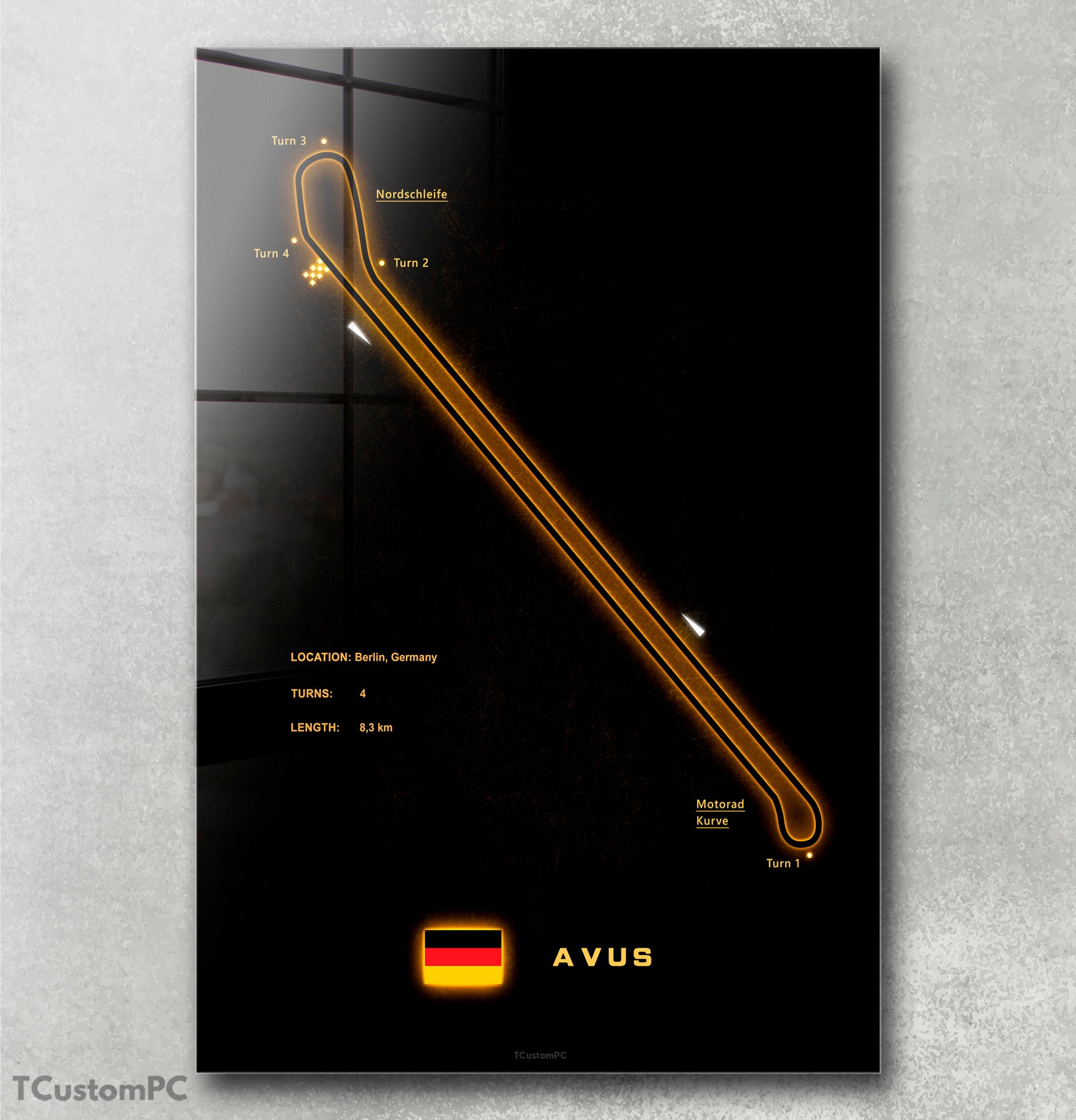 Cuadro Avus Circuit, Nuevo Diseño - Displate cuadro de metacrilato ...