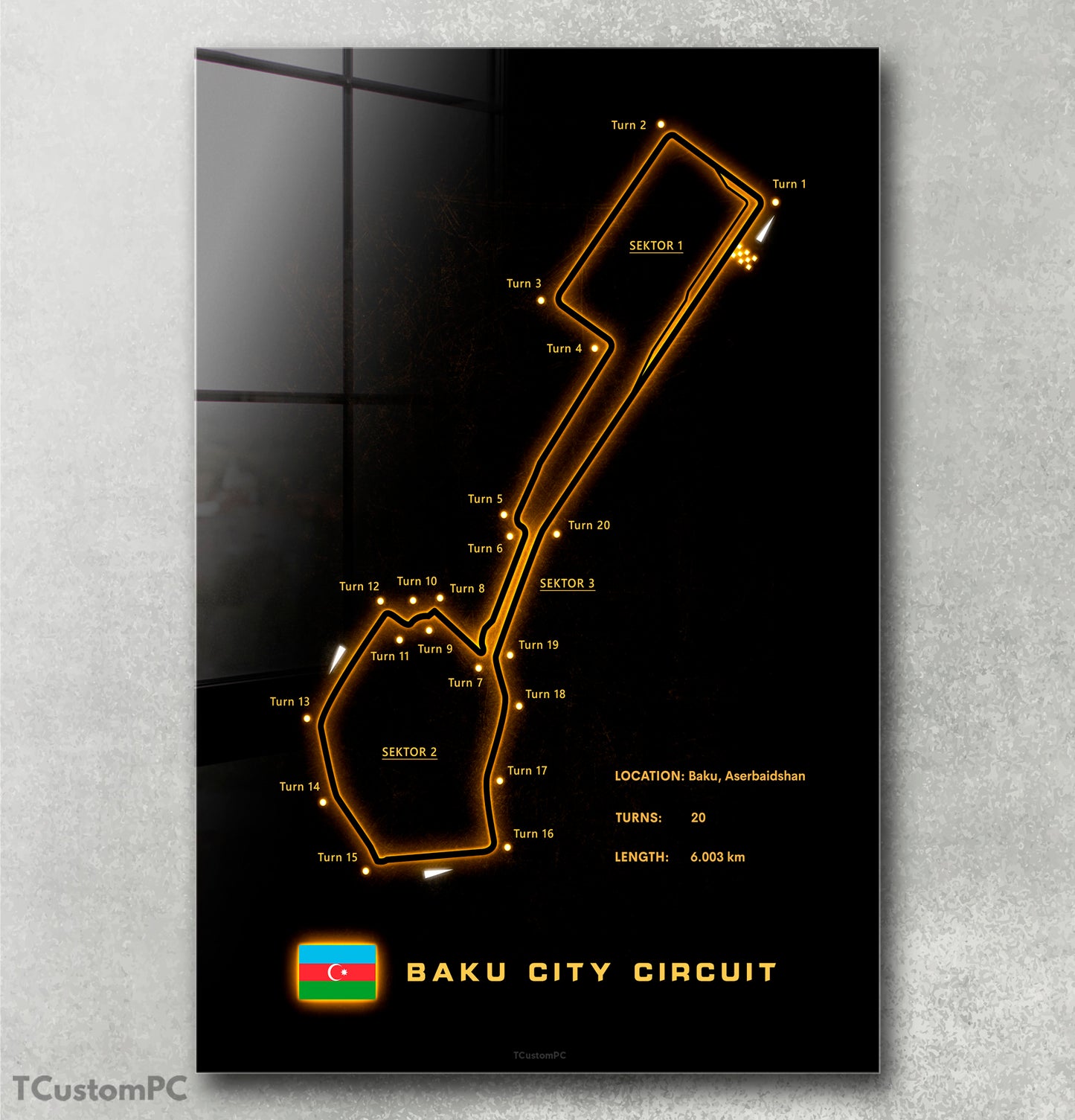 Quadro do circuito do circuito da cidade de Baku