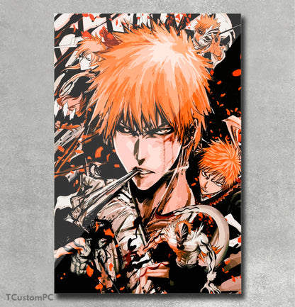 Pintura vetorial preta laranja Bleach Ichigo