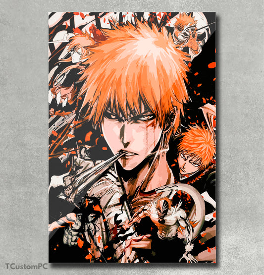 Parede Arte Bleach Ichigo laranja preto vetor