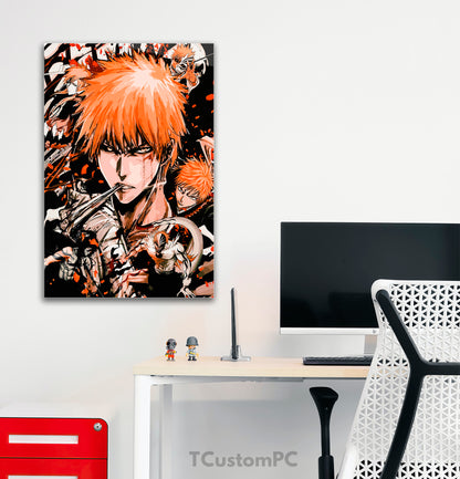 Bleach Ichigo laranja preto pintura vetorial