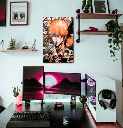 Pintura vetorial preta laranja Bleach Ichigo