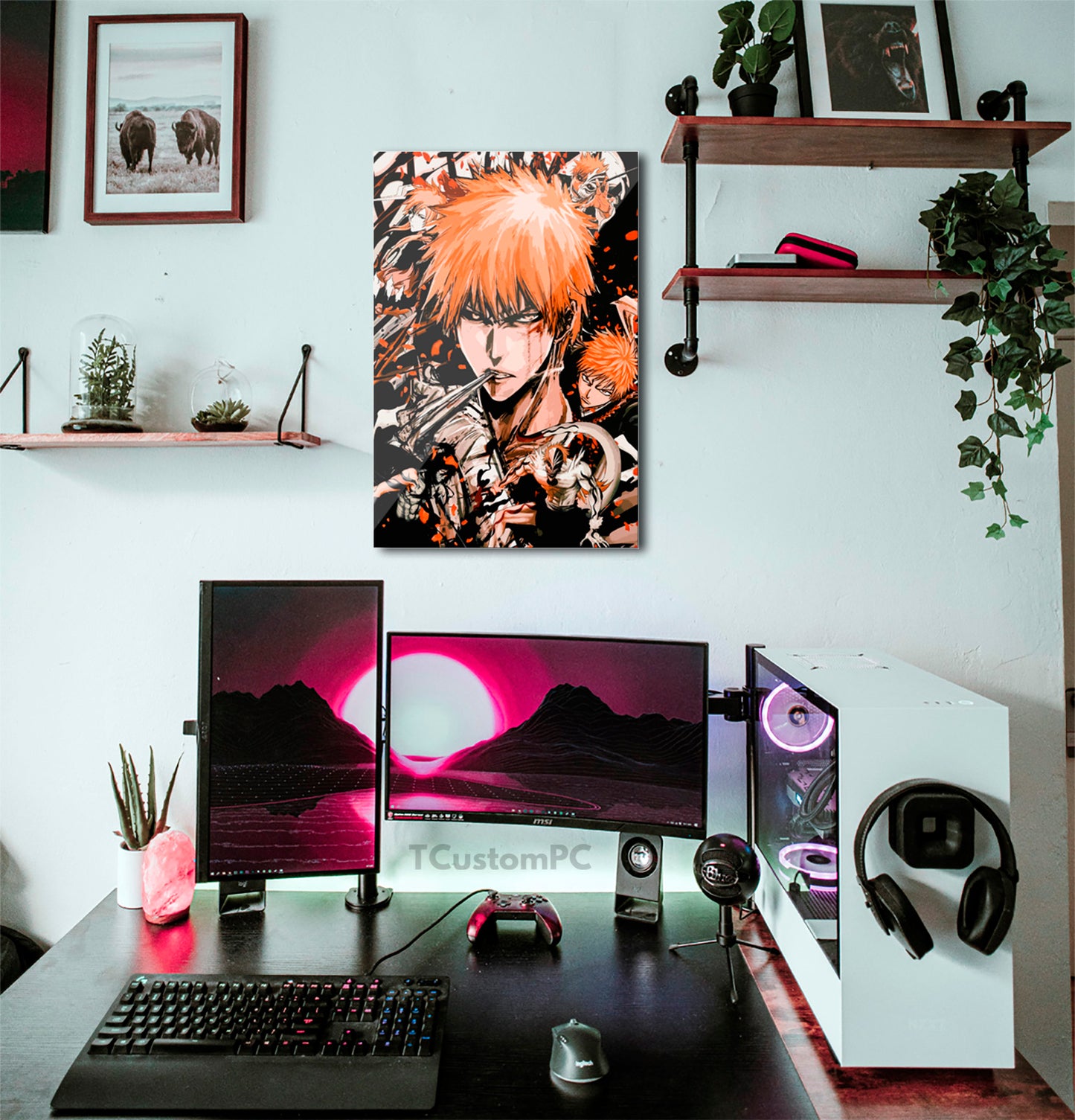 Wall Art Bleach Ichigo orange black vector