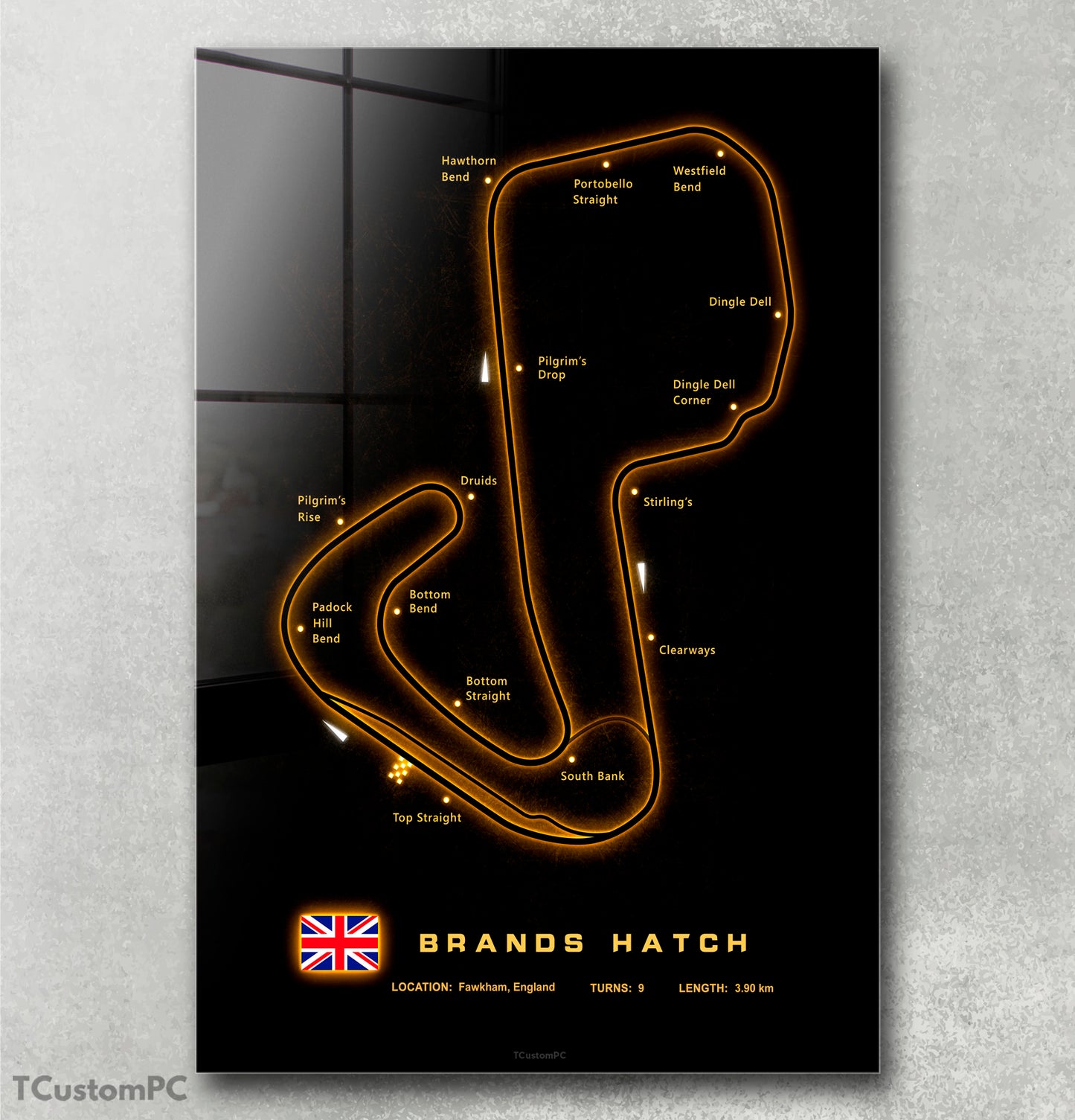 Mapa do circuito de Brands Hatch