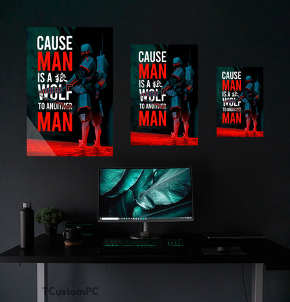 Cause man is a wolf to another man artwork painting