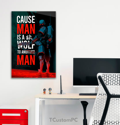 Cause man is a wolf to another man artwork painting