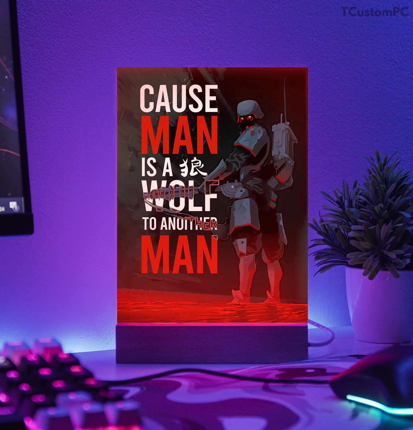 TC-Lamp Cause man is a wolf to another man artwork