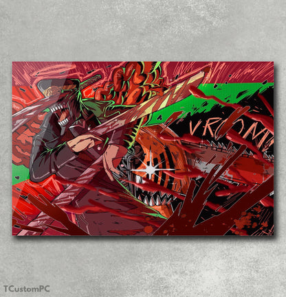 Chainsaw Man & Katana Man painting