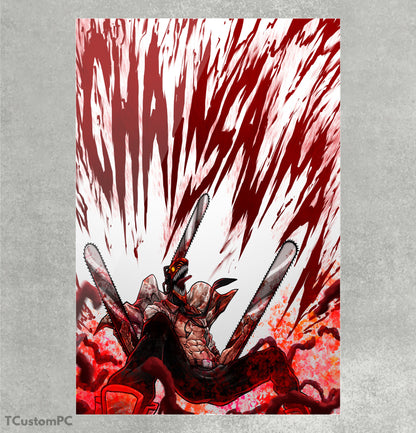 Chainsaw Man blood painting