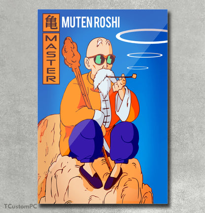 Pintura de arte de Dragon Ball Master Muten Roshi