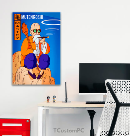 Painting Dragon Ball Master Muten Roshi Artwork