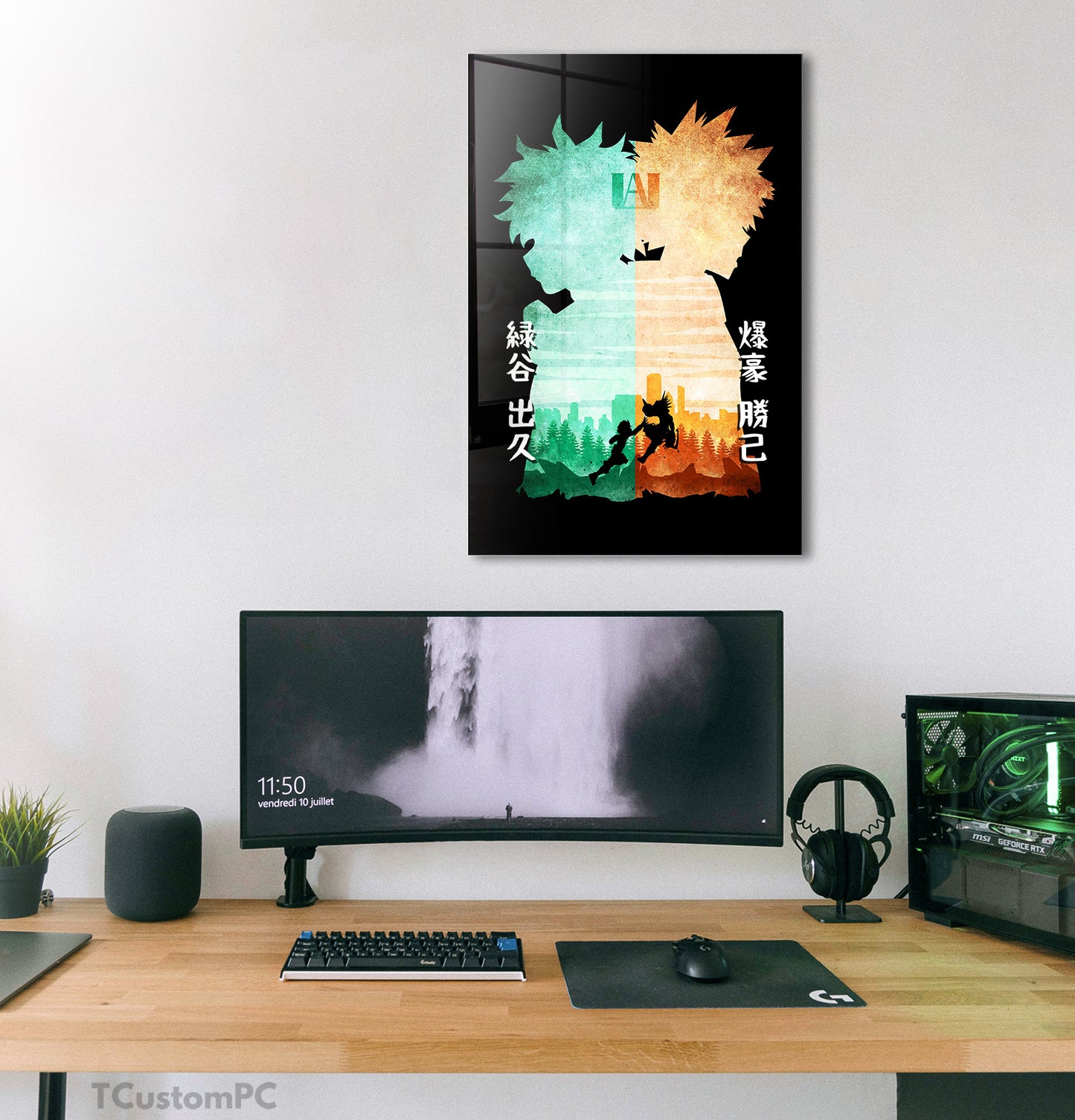 Bakugo Bakugo Minimalist Silhouette Deku Painting