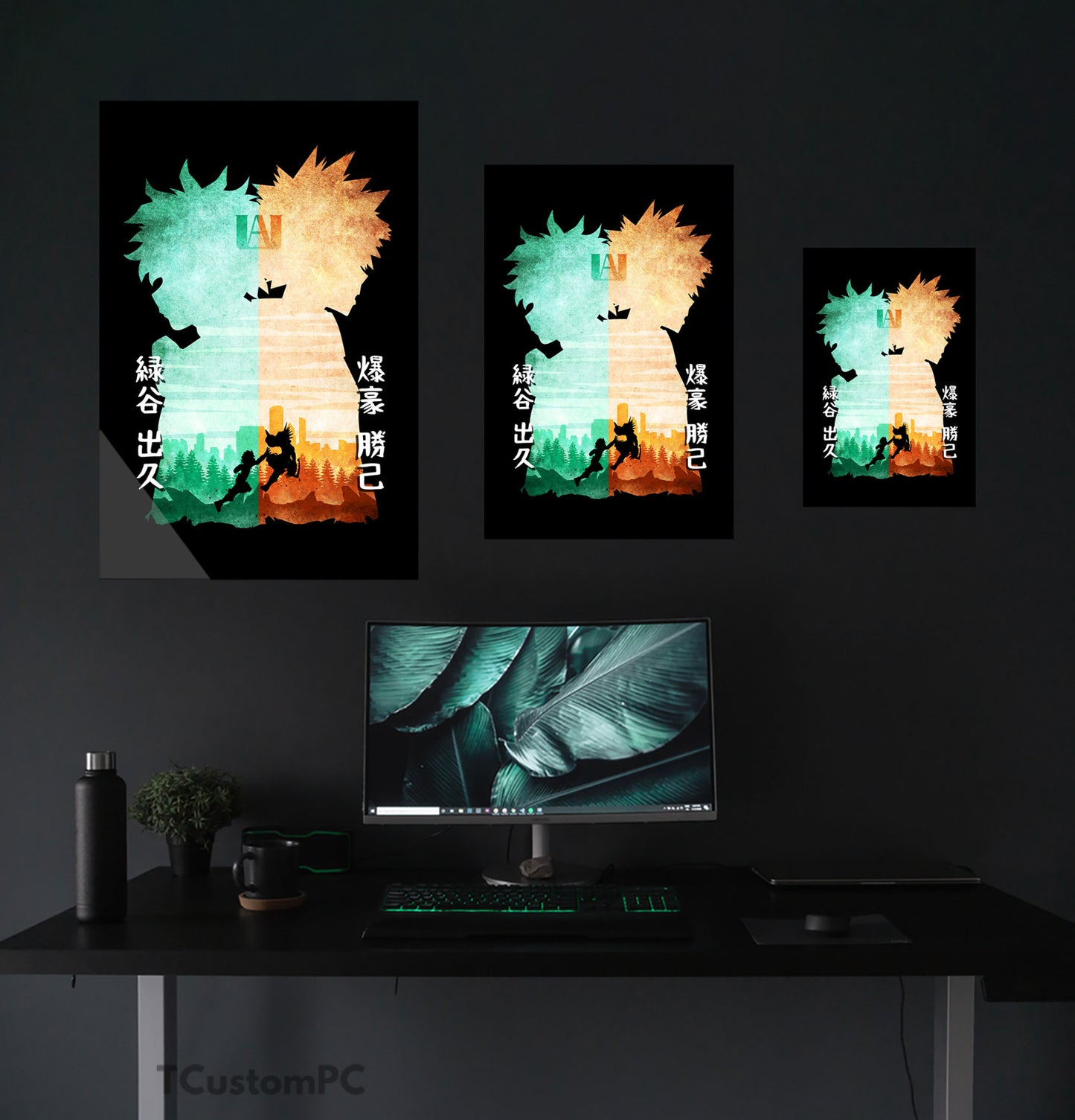 Bakugo Bakugo Minimalist Silhouette Deku Painting