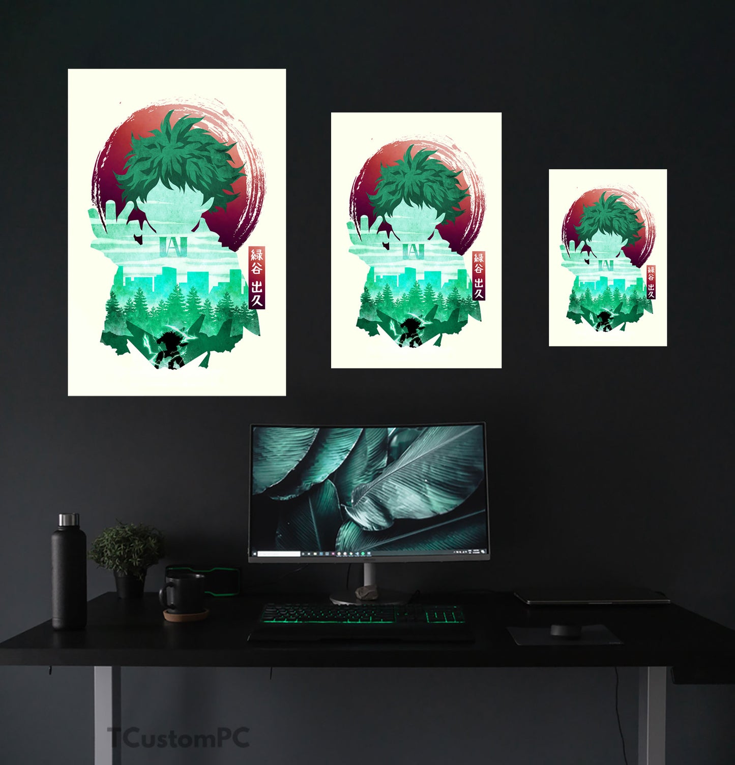 Pintura de silhueta minimalista de Deku W