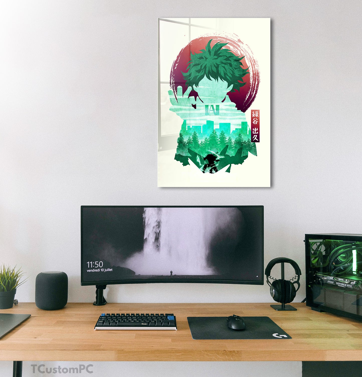 Pintura de silhueta minimalista de Deku W