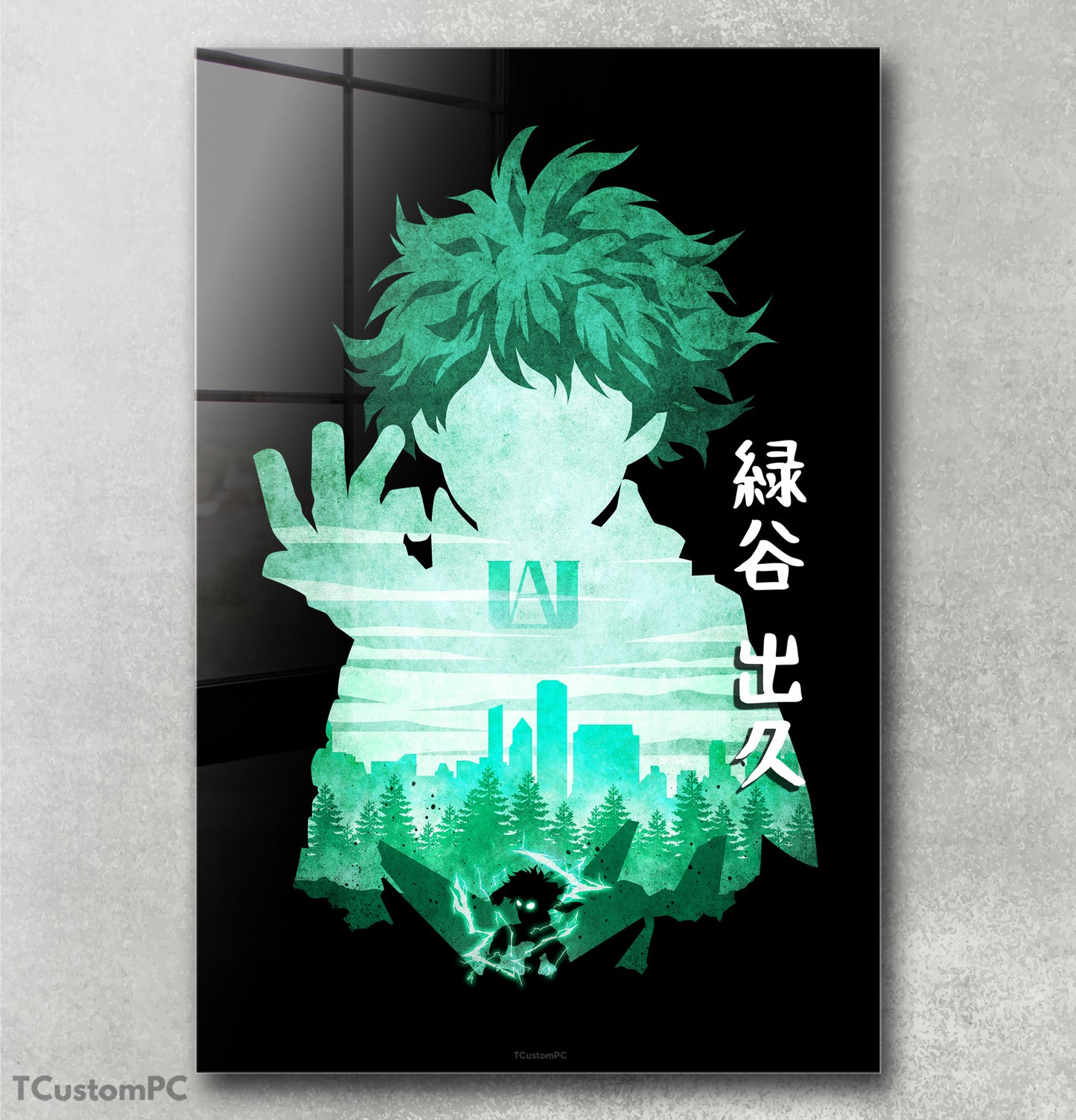 Pintura de silhueta minimalista de Deku