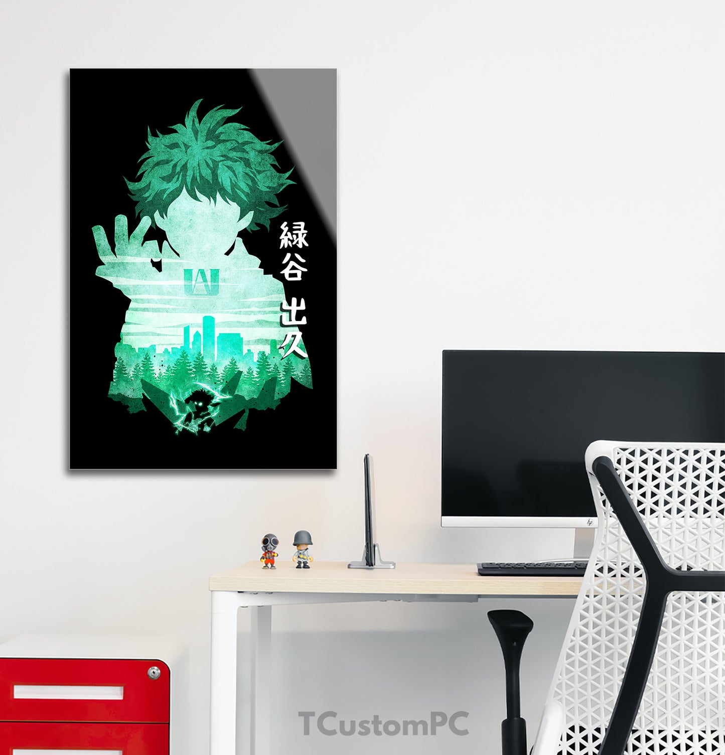 Pintura de silhueta minimalista Deku