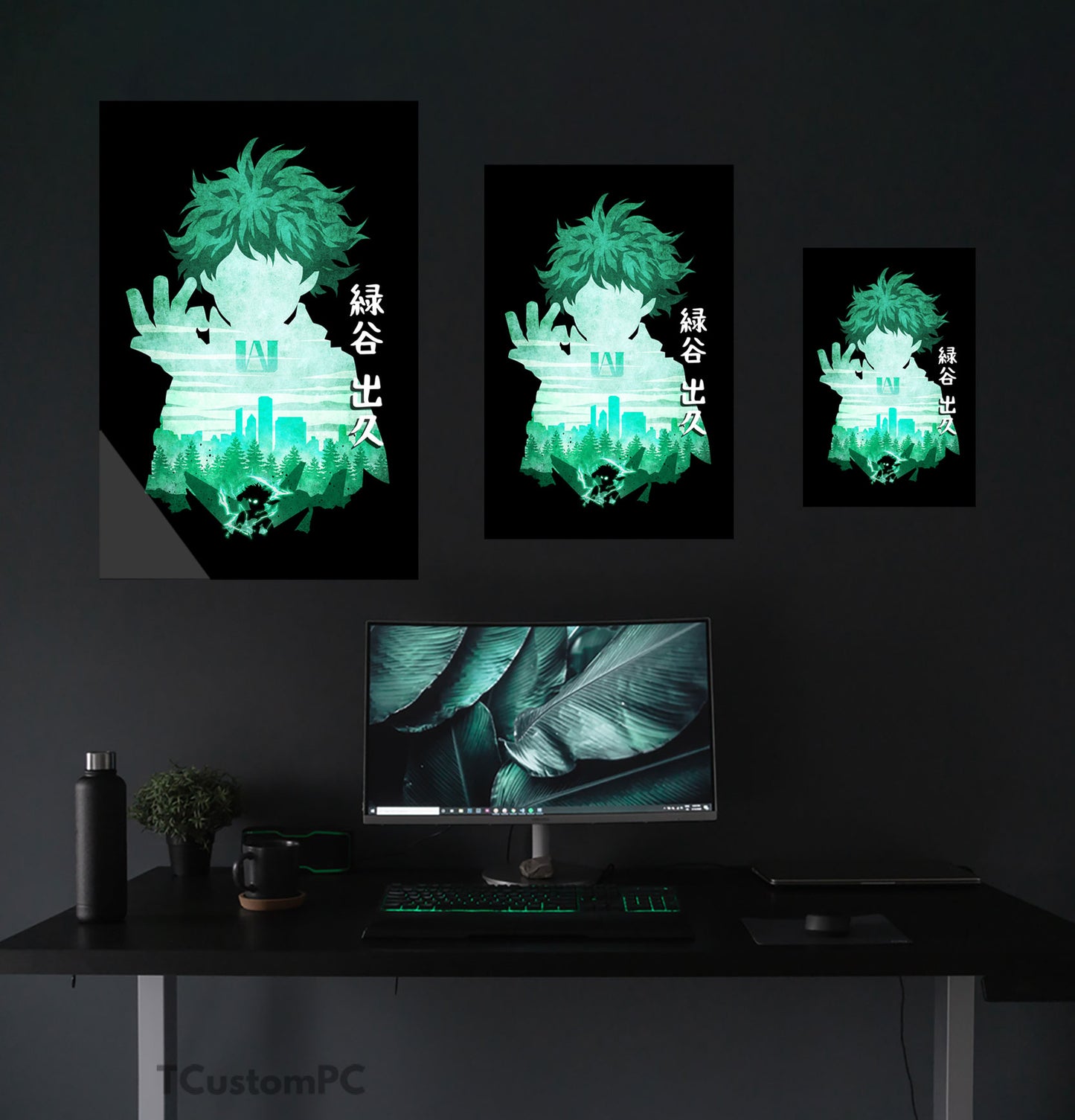 Pintura de silhueta minimalista de Deku