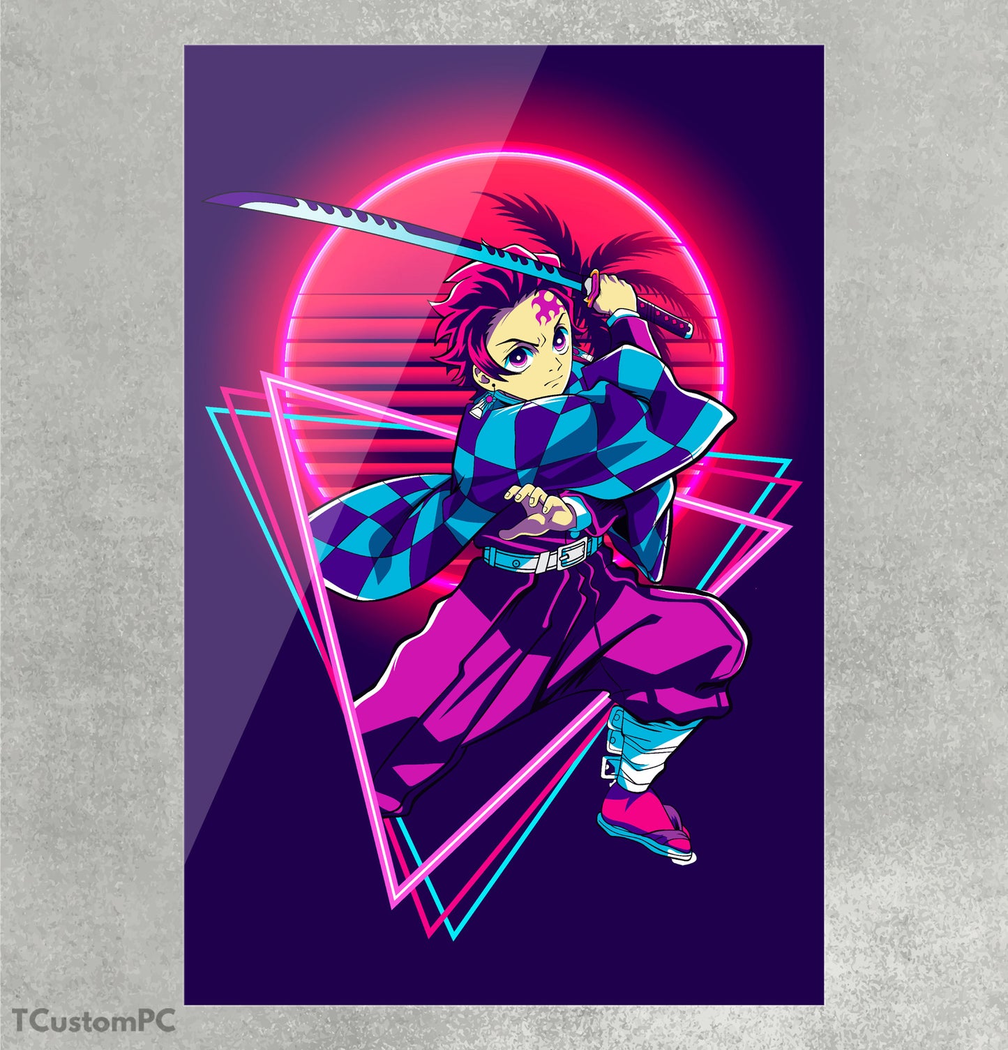 Demon Slayer painting - Tanjiro Kamado retro style