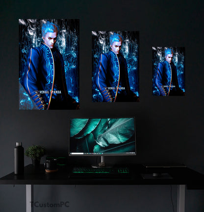 Pintura de retrato de Vergil em Devil May Cry 3